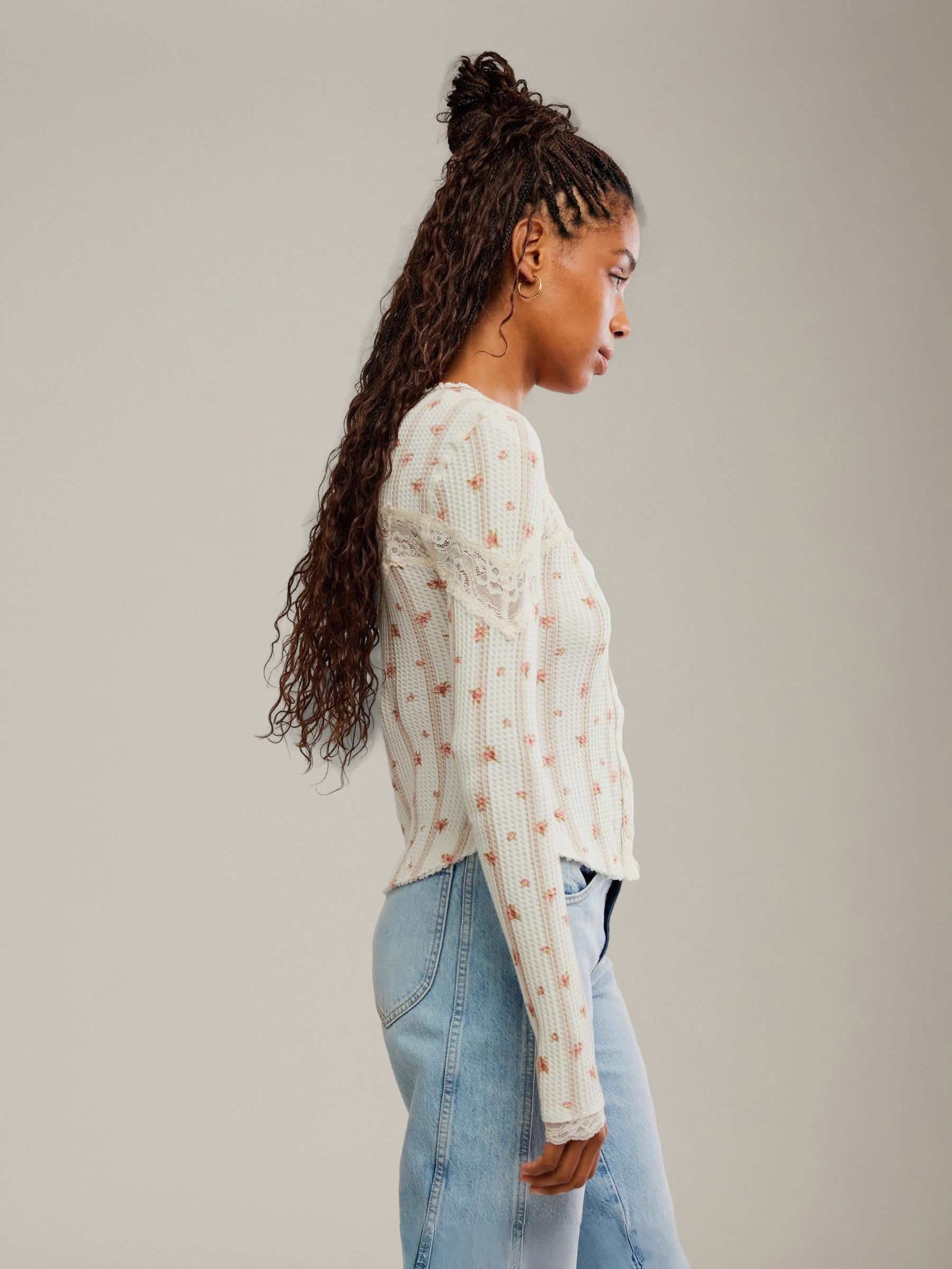 FREE PEOPLE - Let's Party Printed Cardi Top - 