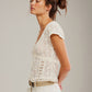 FREE PEOPLE - Claro Shortsleeve Lace T-Shirt - 