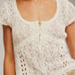 FREE PEOPLE - Claro Shortsleeve Lace T-Shirt - 