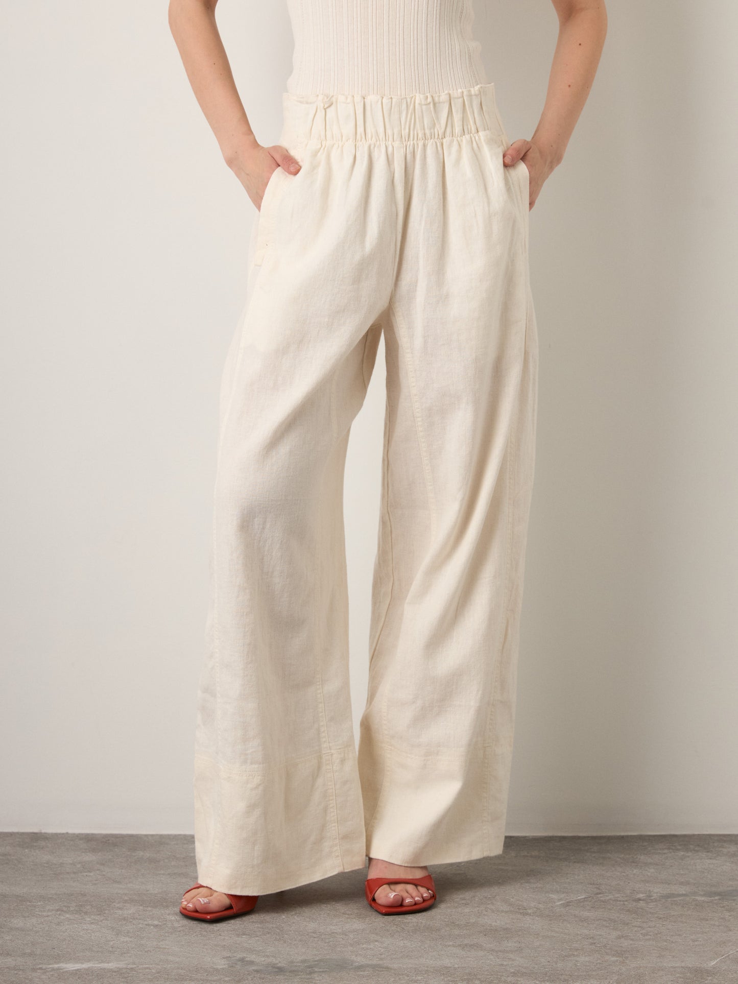 FREE PEOPLE - Day's End Linen Pull On Pant - 