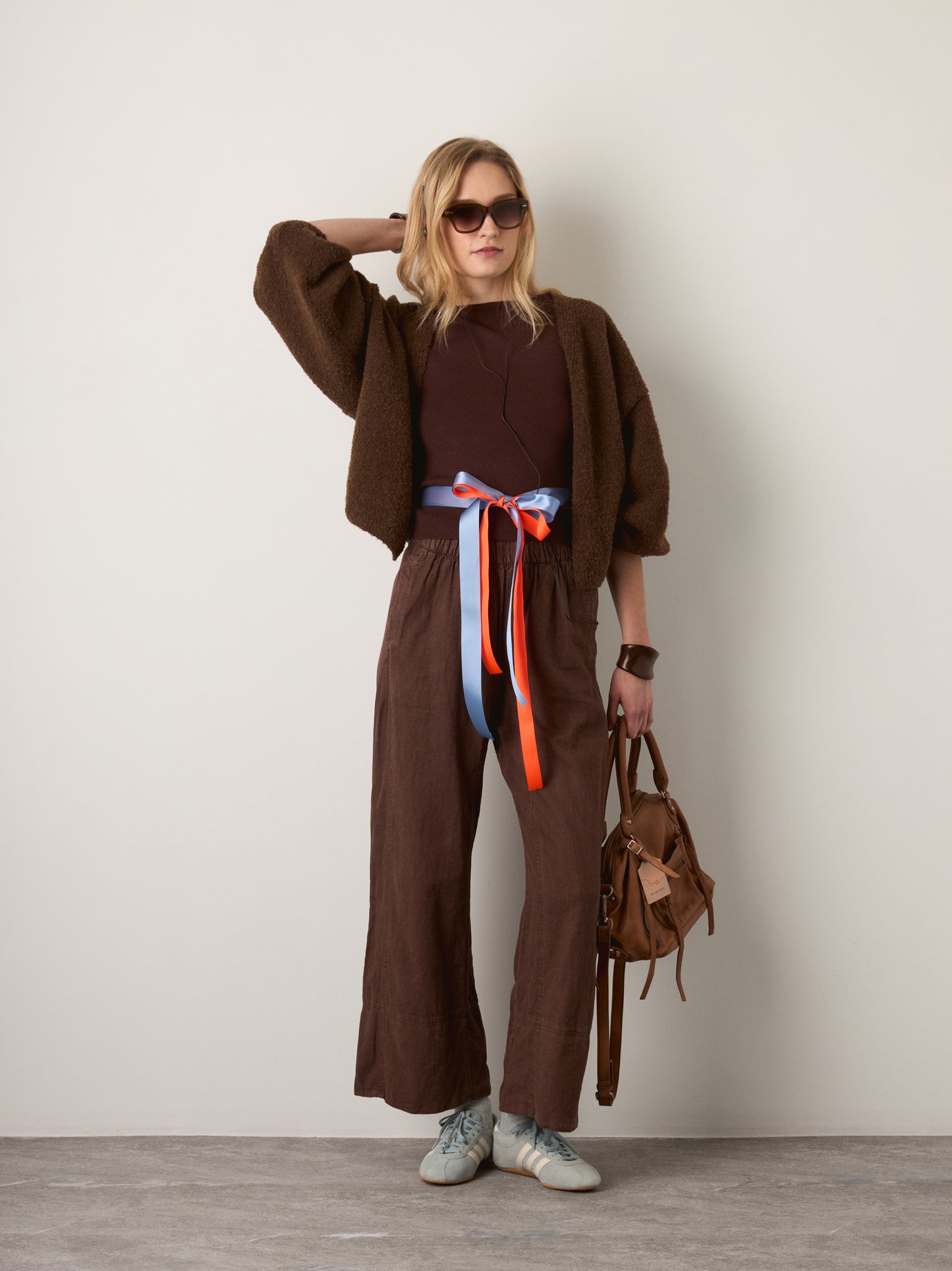 FREE PEOPLE - Day's End Linen Pull On Pant - Double Espresso