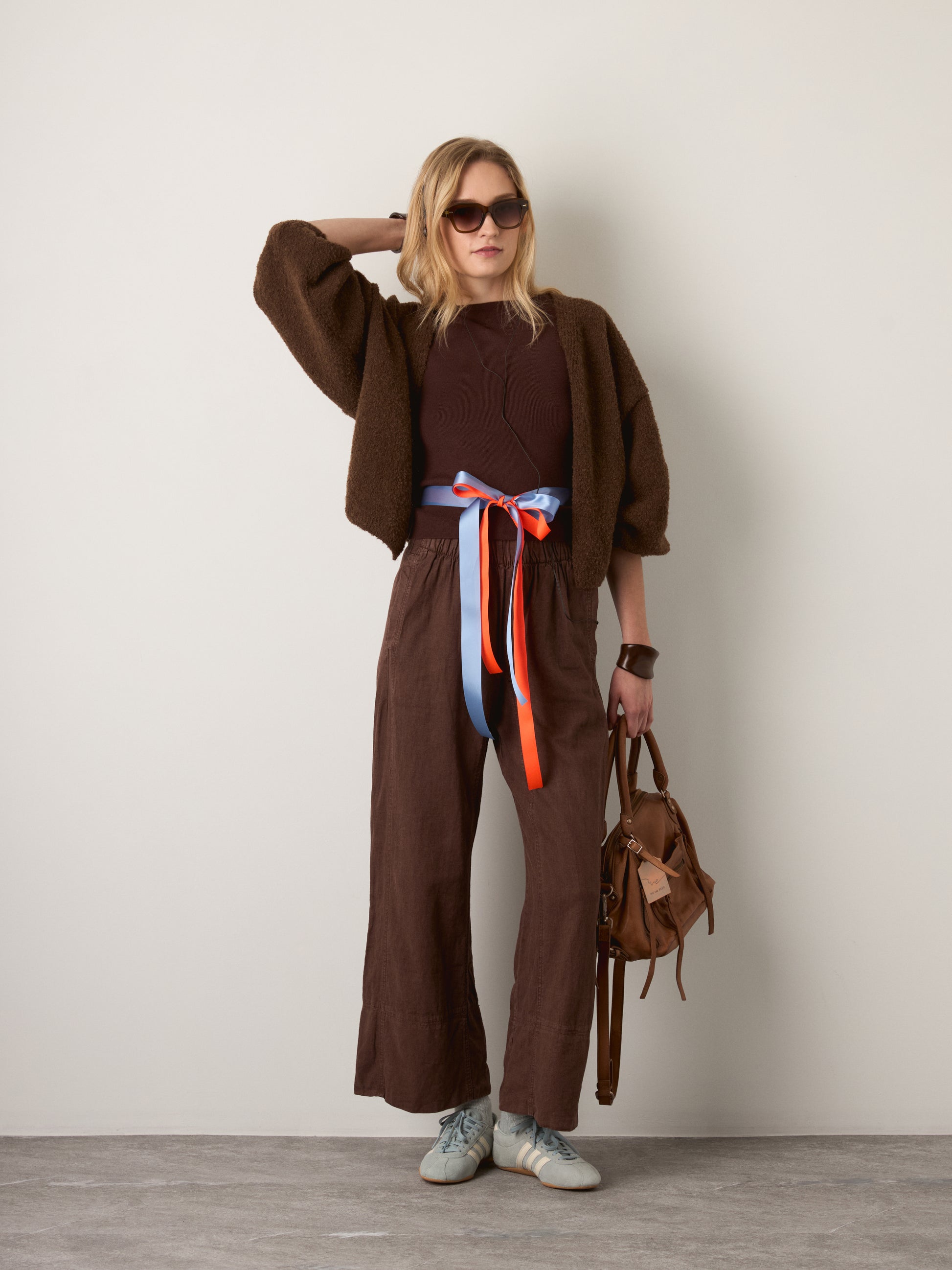FREE PEOPLE - Day's End Linen Pull On Pant - Double Espresso
