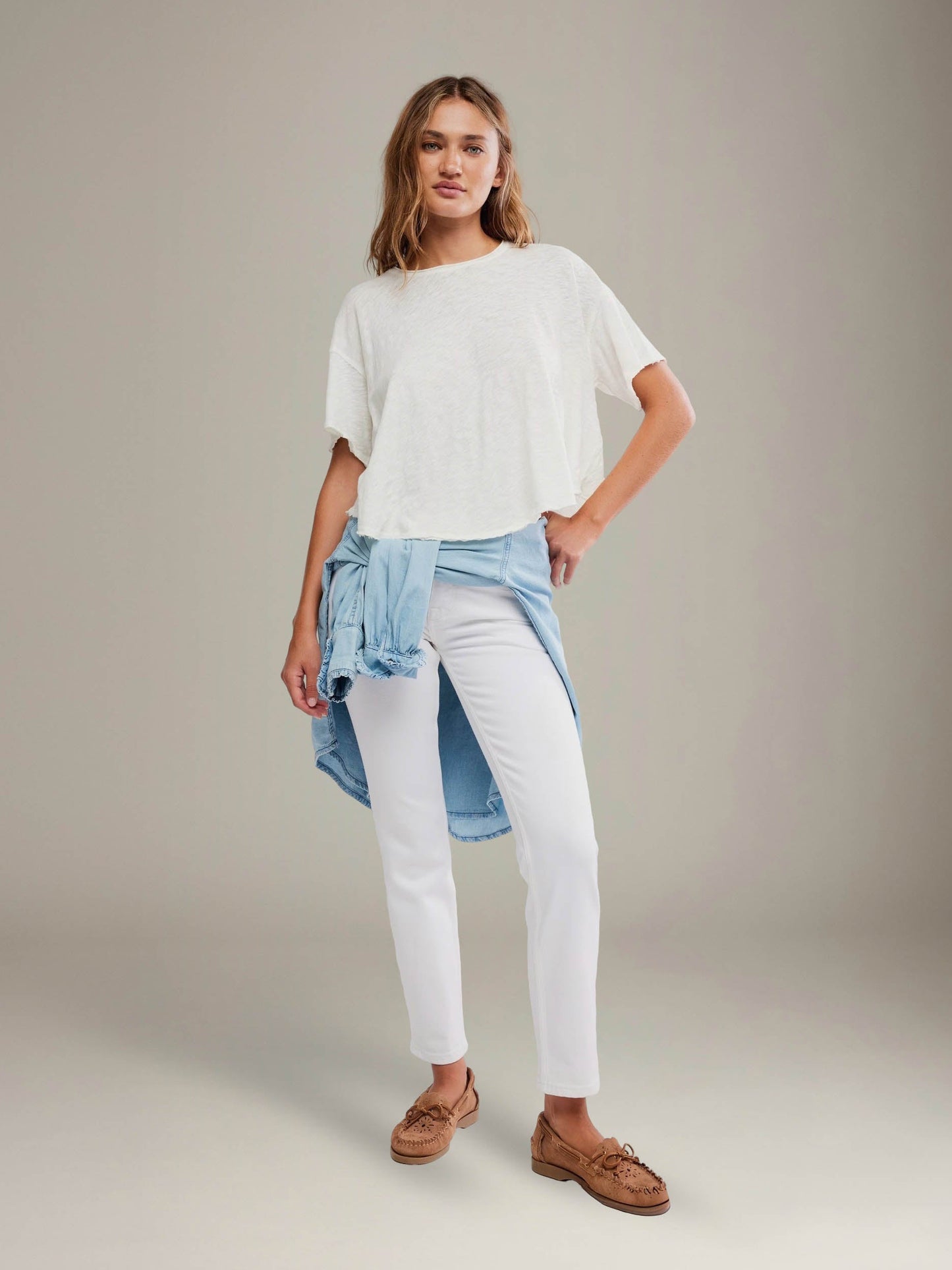 FREE PEOPLE - Elsie Swing T-Shirt - Whisper White