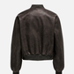 ONLY-Jane Faux Leather Bomber Jacket-Chocolate Brown