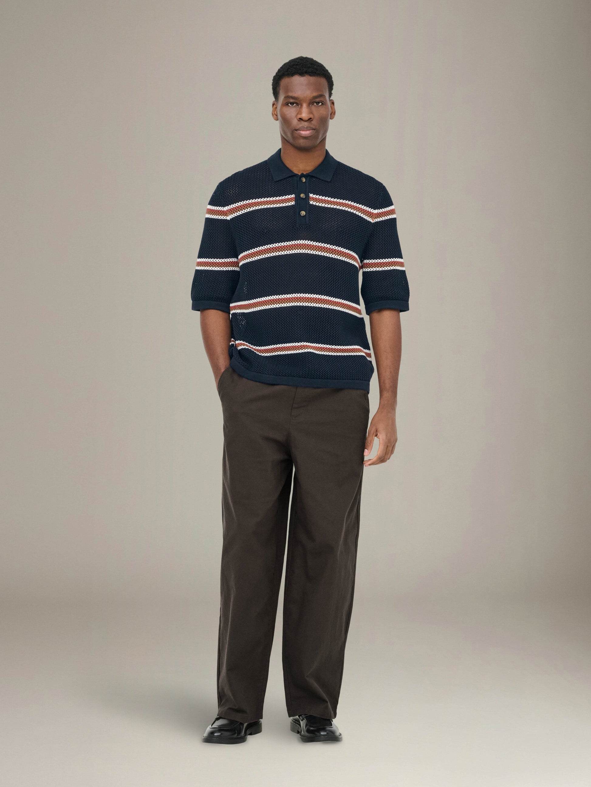 ONLY & SONS - Sejr Stripe Knit Polo - 