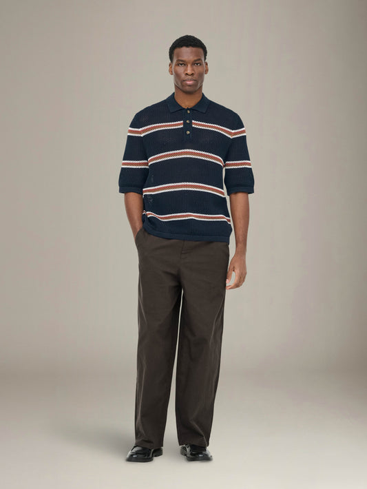 Sejr Stripe Knit Polo