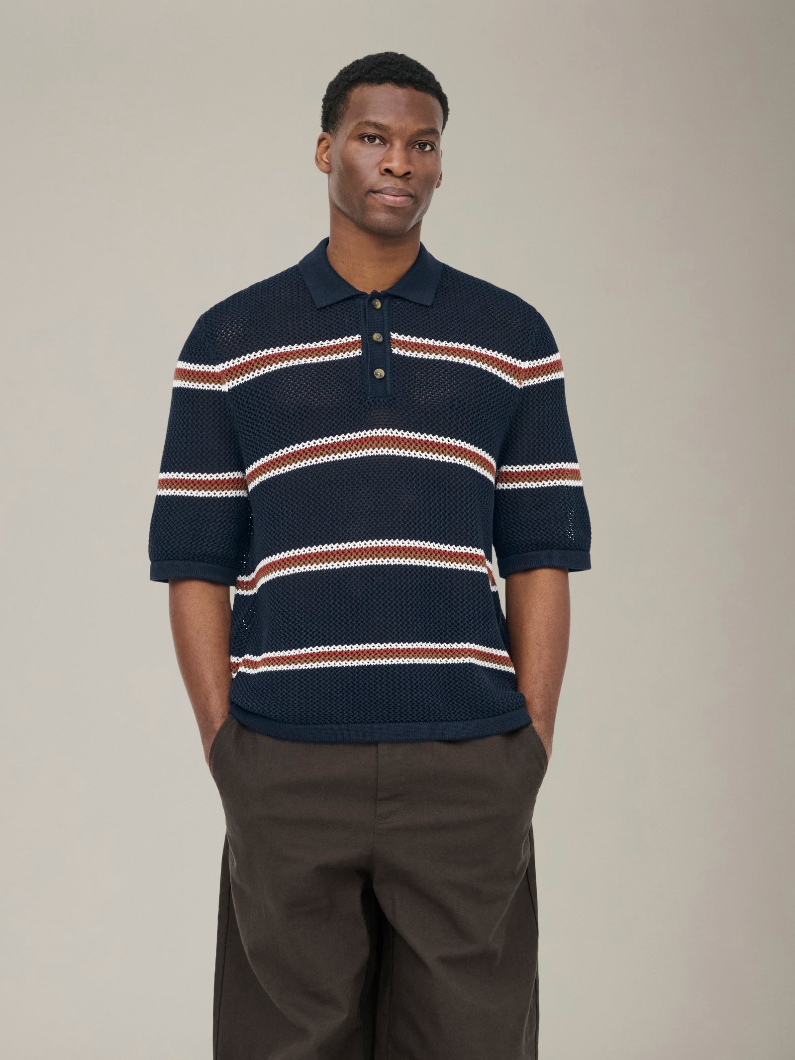ONLY & SONS - Sejr Stripe Knit Polo - 