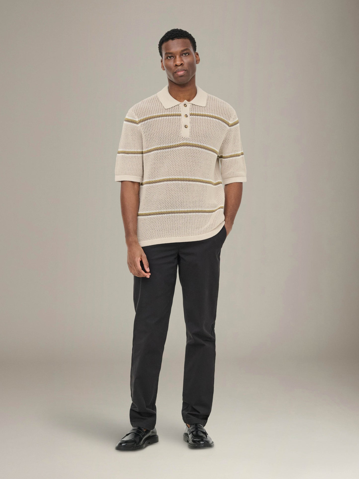 ONLY & SONS - Sejr Stripe Knit Polo - 