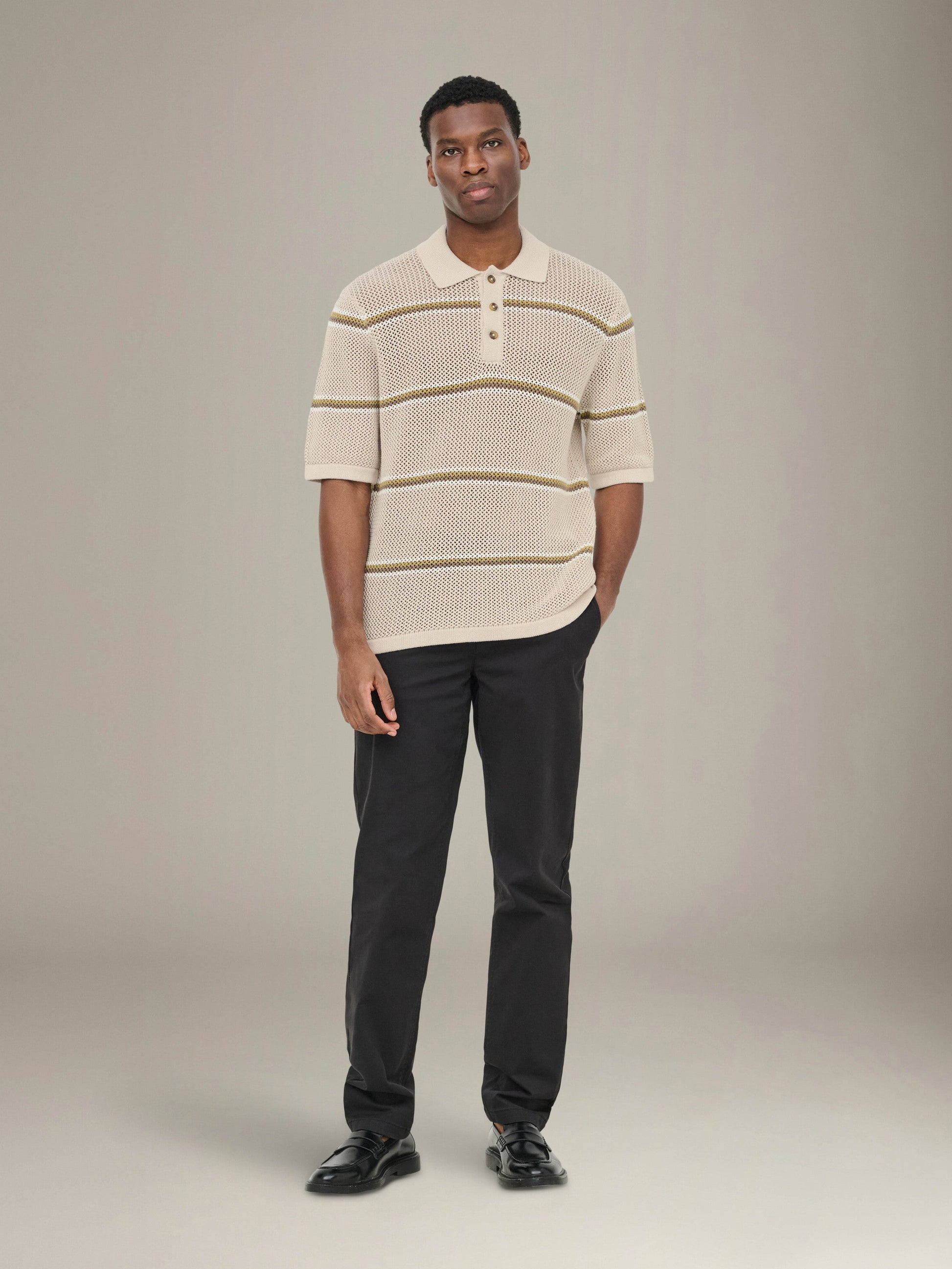 ONLY & SONS - Sejr Stripe Knit Polo - 