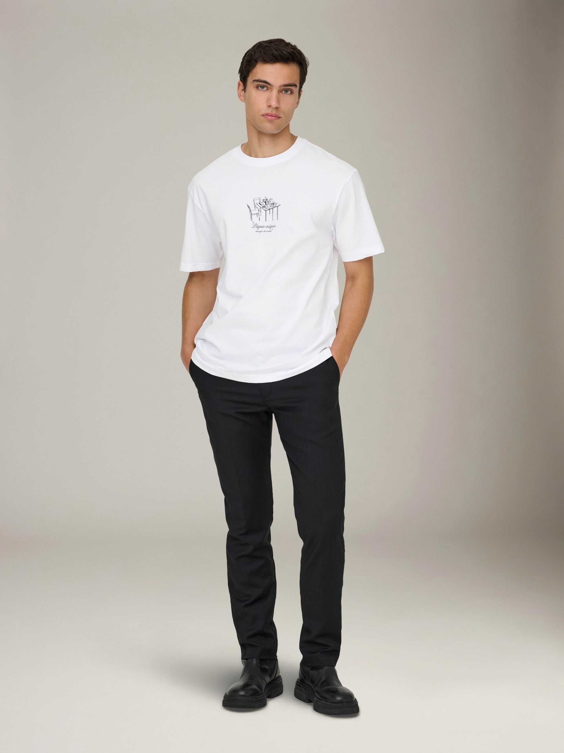 ONLY & SONS - Fred du Martin Shortsleeve T-Shirt - Bright White / Sunday Social Club