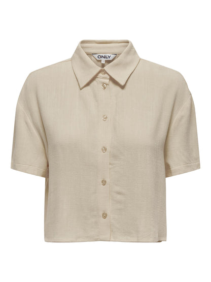 TOPS - Only - Siesta Boxy Linen Shirt - PLENTY