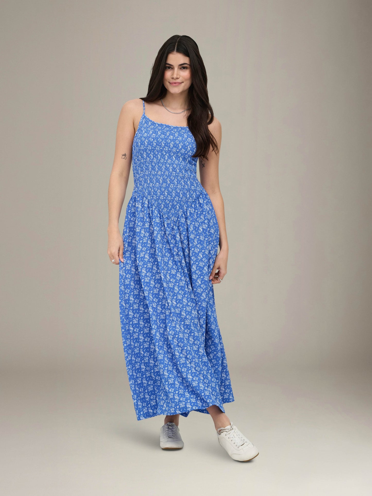 ONLY - Molly Printed Dress - Ultramarine / Cloud Dancer Ditsy