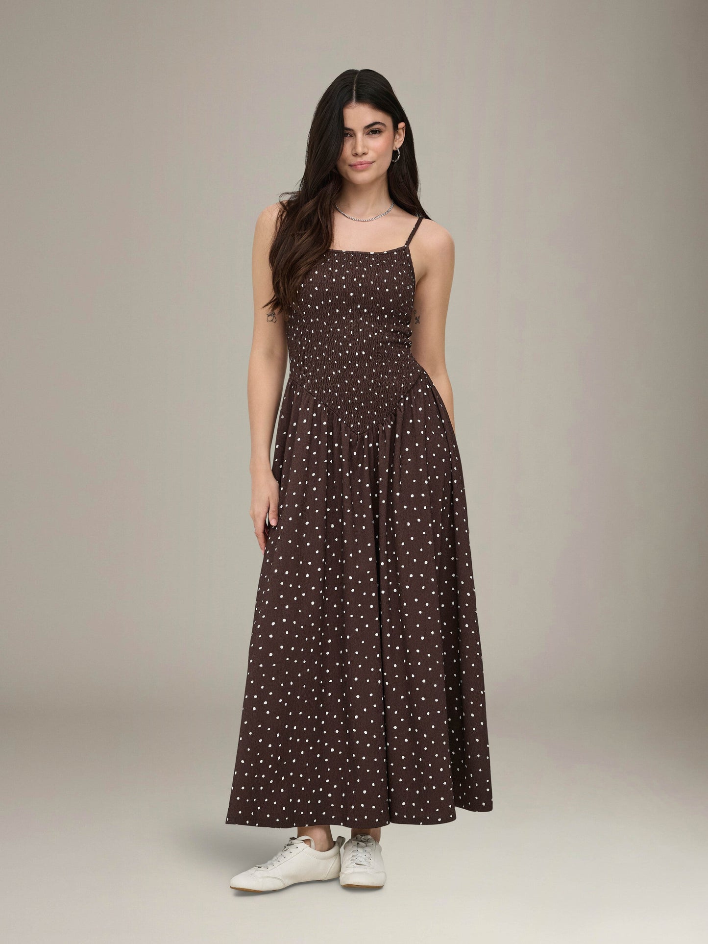ONLY - Molly Printed Dress - Shopping Bag / Cloud Dancer Dots