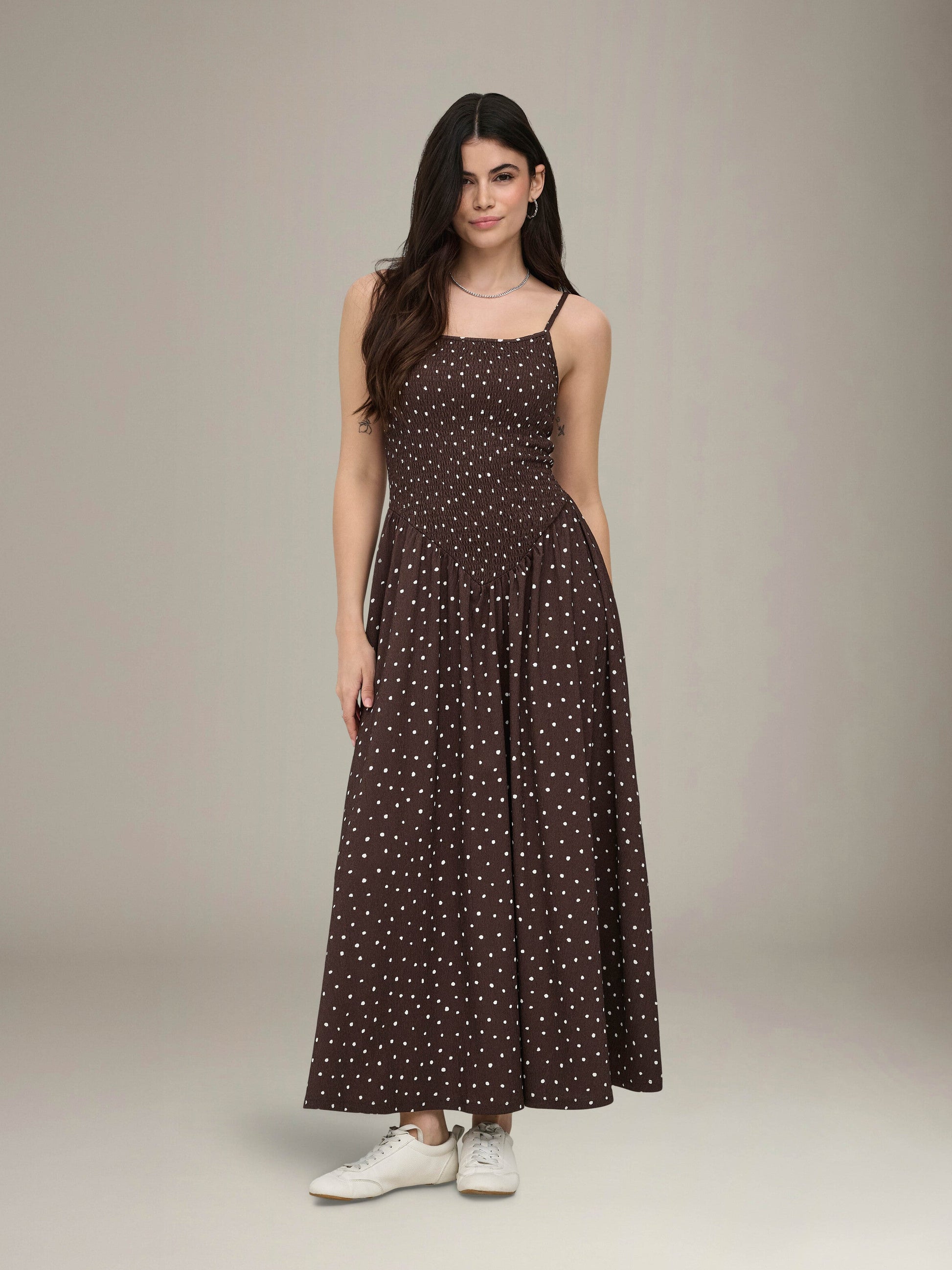 ONLY - Molly Printed Dress - Shopping Bag / Cloud Dancer Dots