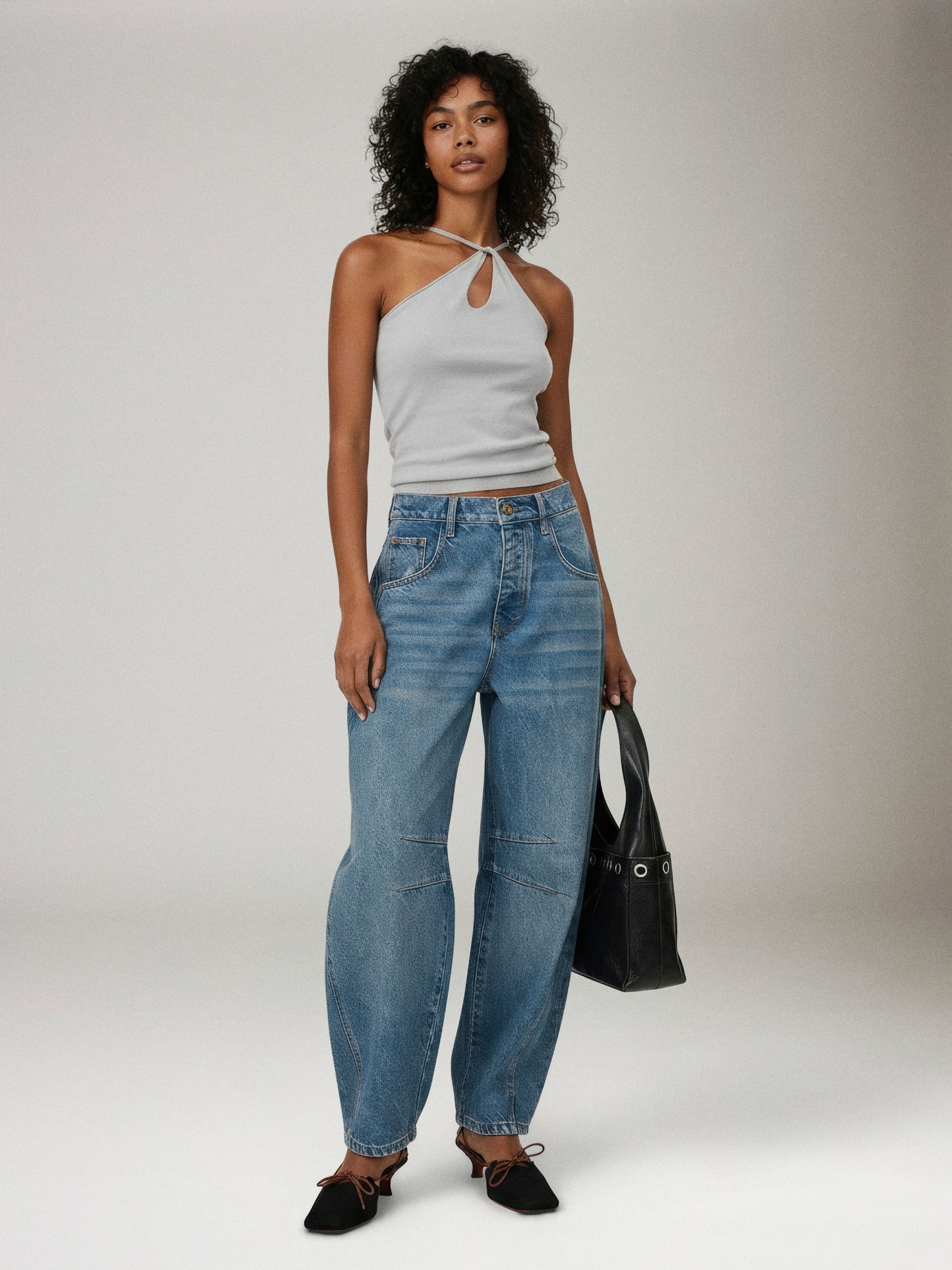 FREE PEOPLE - Good Luck Barrel Jeans - Ultra Light Beam - 