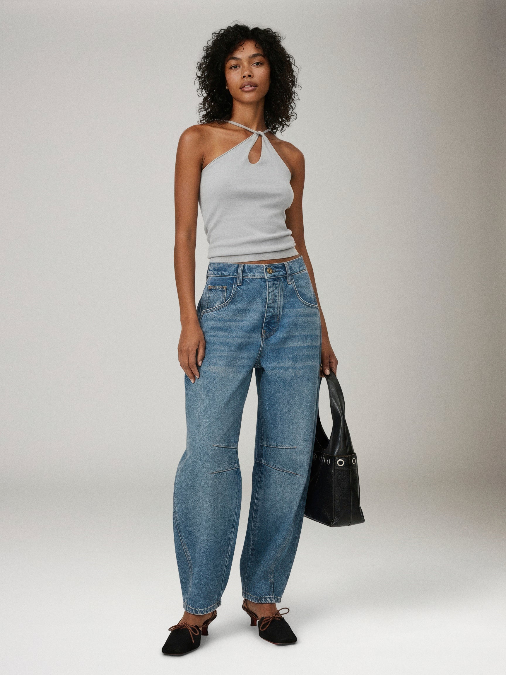 FREE PEOPLE - Good Luck Barrel Jeans - Ultra Light Beam - 
