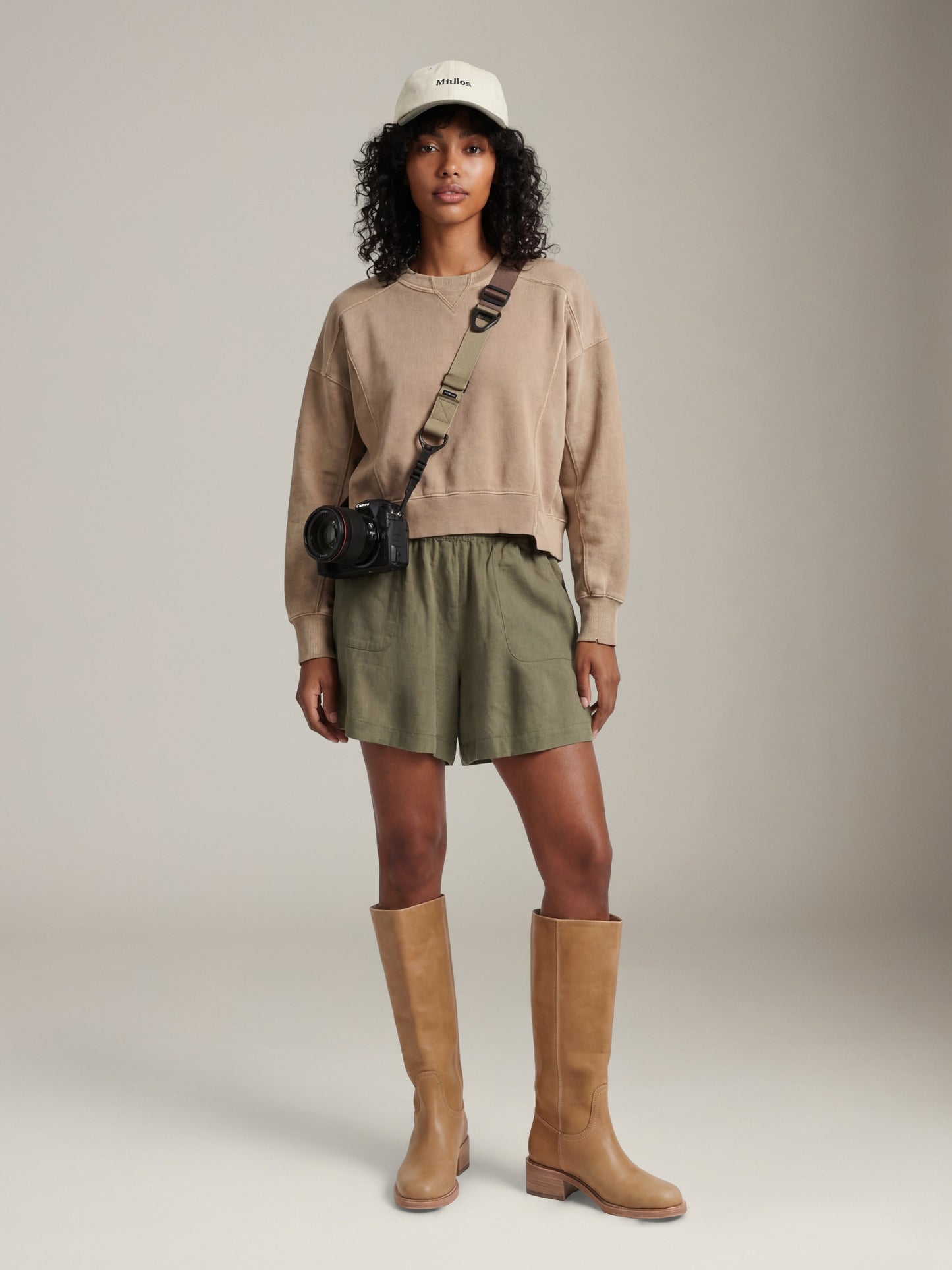 MONK & LOU - Emit Relaxed Shorts - Mocha Olive