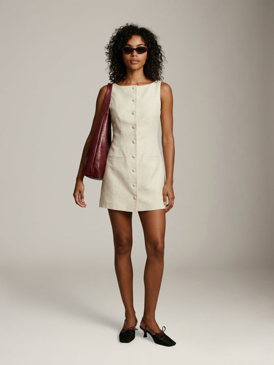 PROPAGANDA - Belle Boatneck Tunic Vest - Ecru