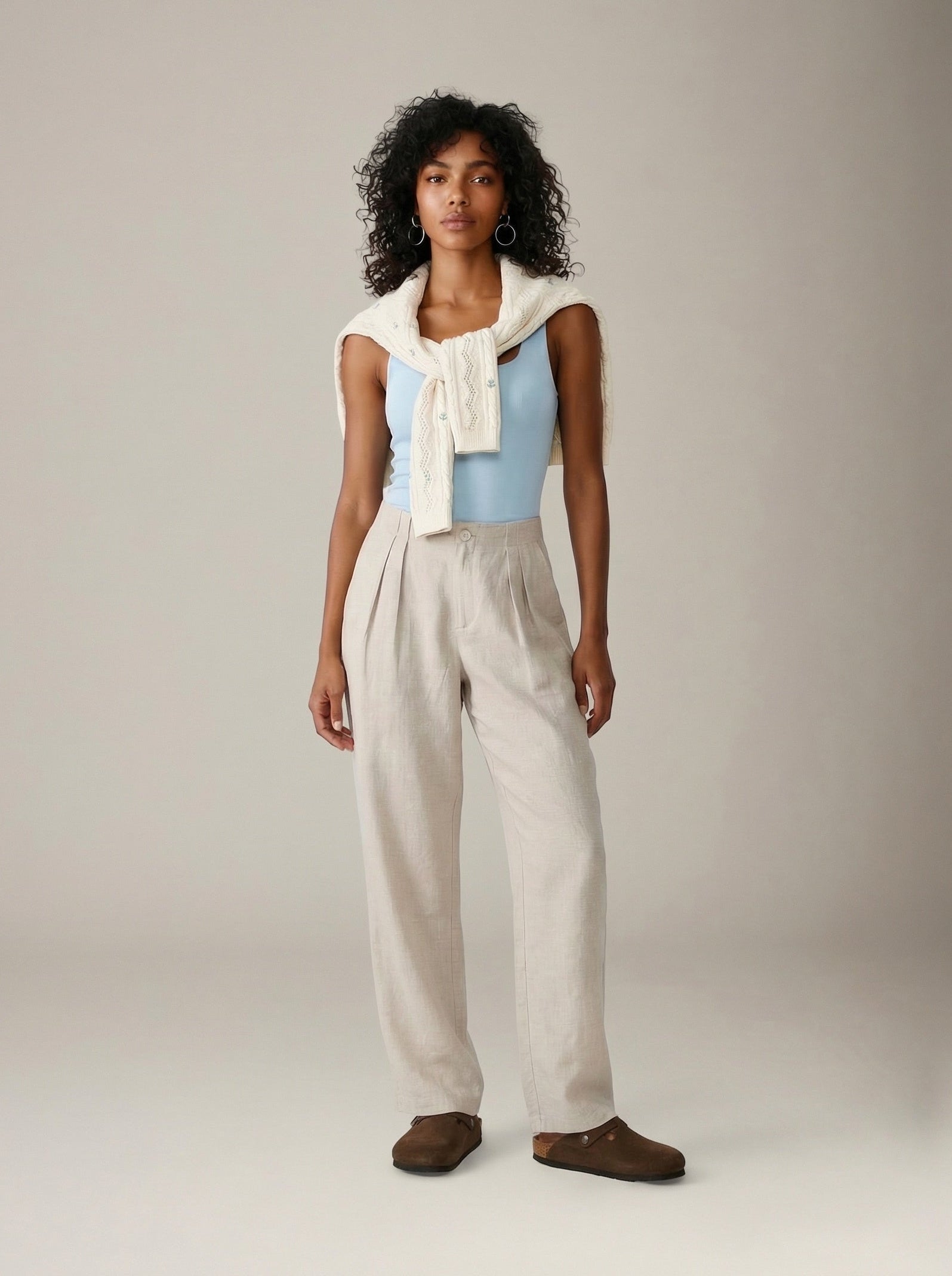 PROPAGANDA - Aletta Pleated Pants - Cream