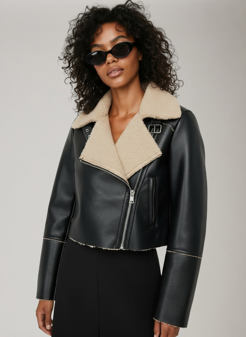ONLY - Dora Bonded Short Biker Jacket - 