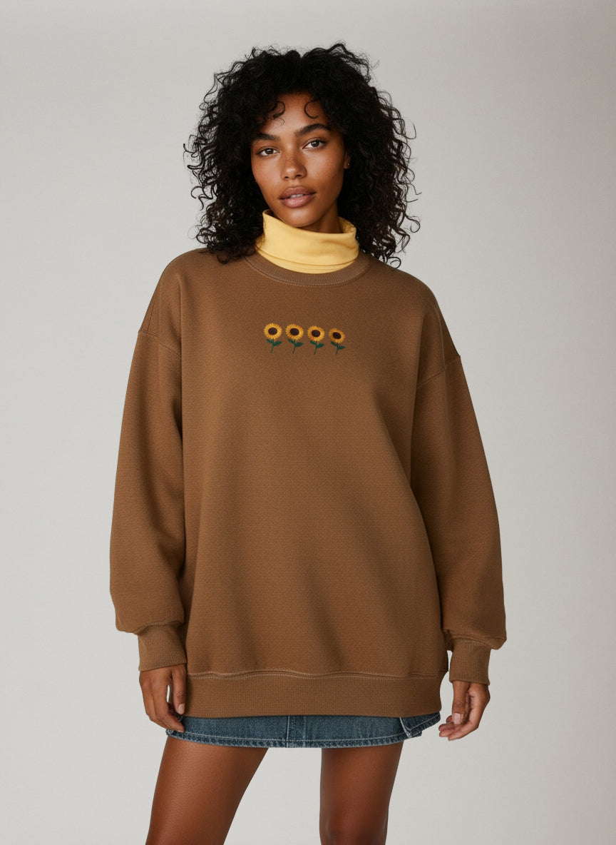 Sunflower Embroidery Sweatshirt