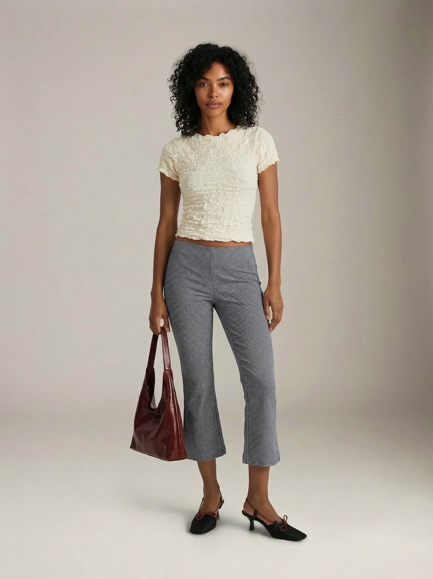 PROPAGANDA - Gilly Cropped Shortsleeve Top - Creamy White