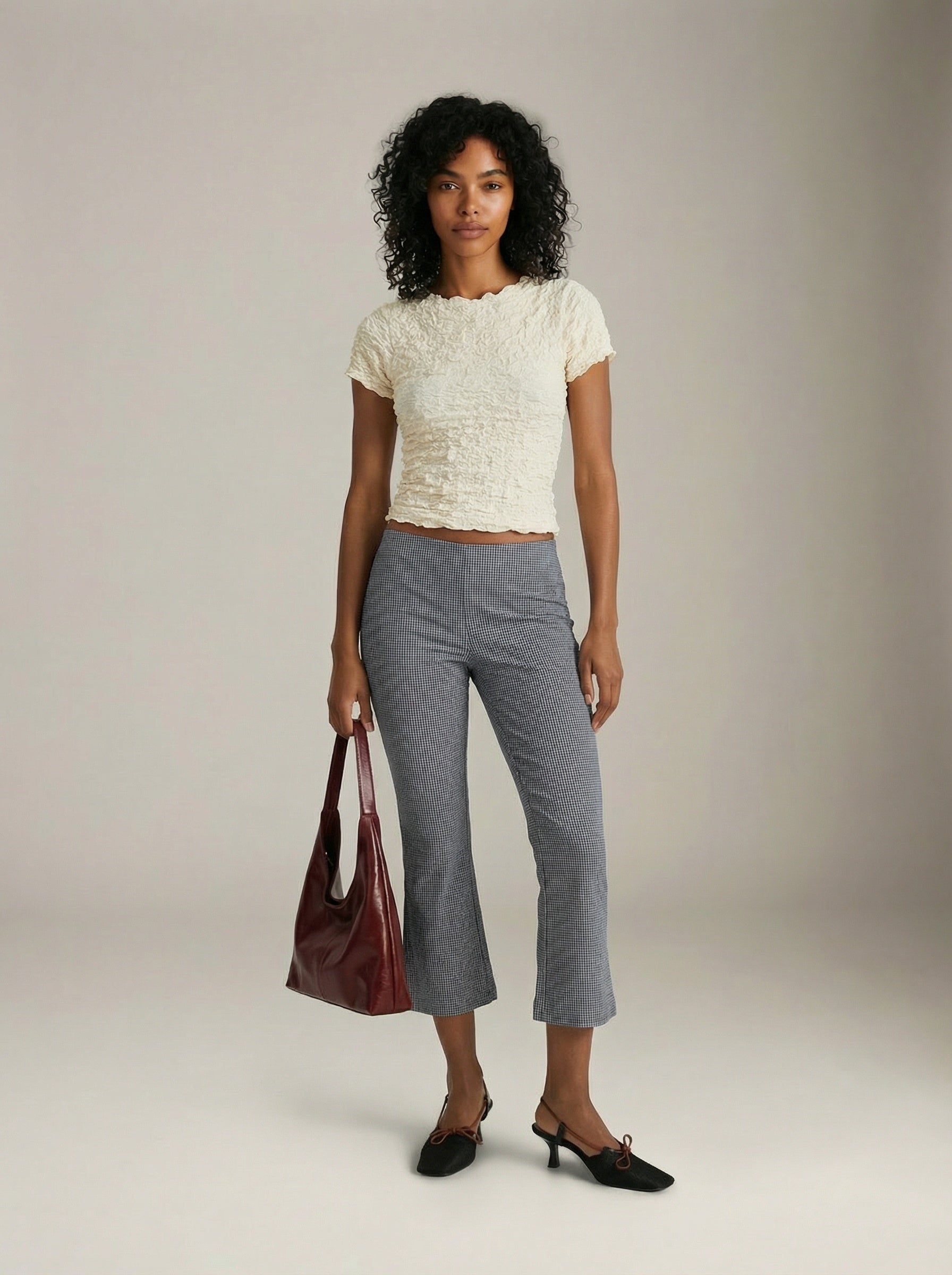 PROPAGANDA - Gilly Cropped Shortsleeve Top - Creamy White