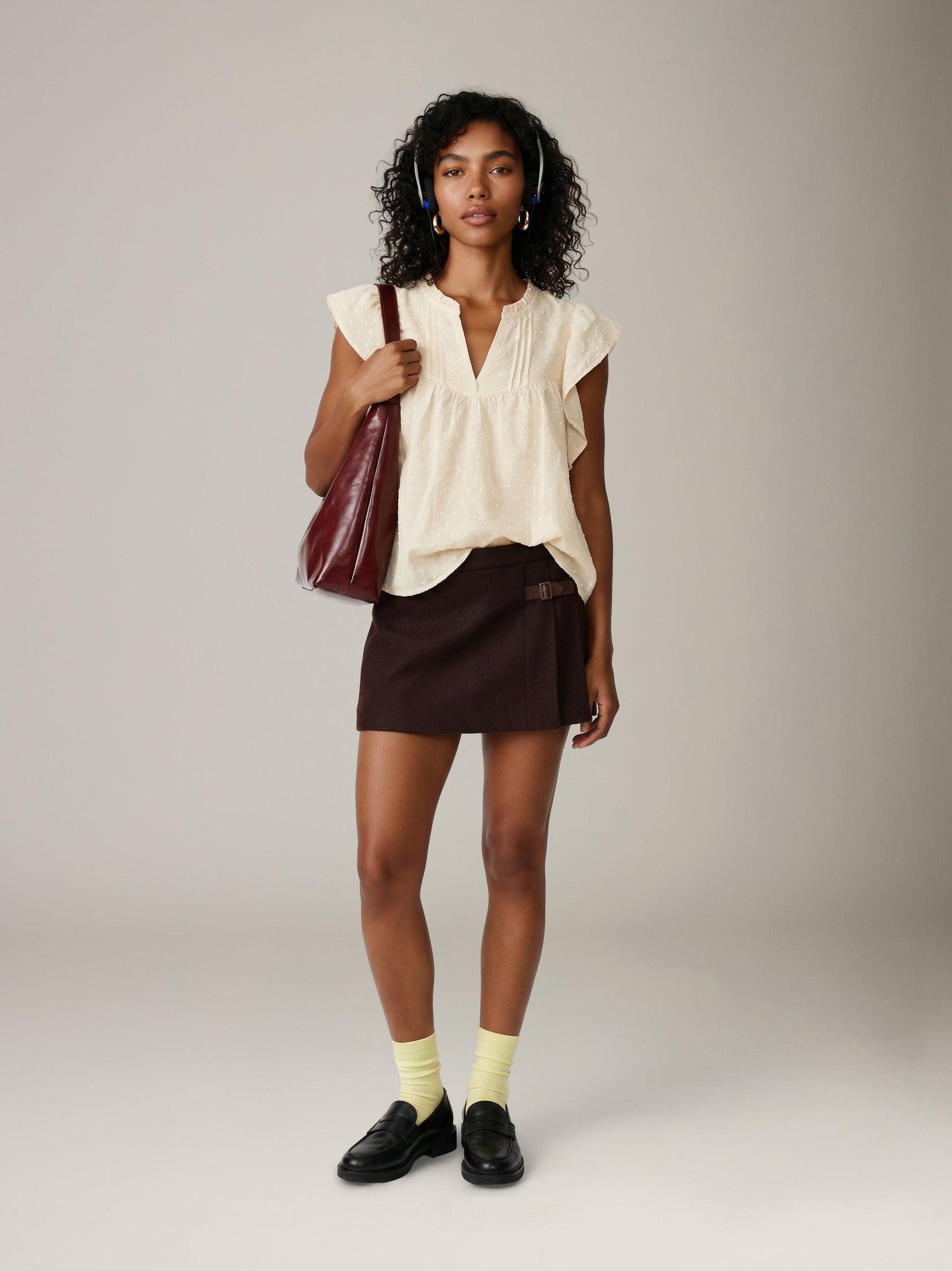 PROPAGANDA - Teresa Ruffle Top - Pale Yellow