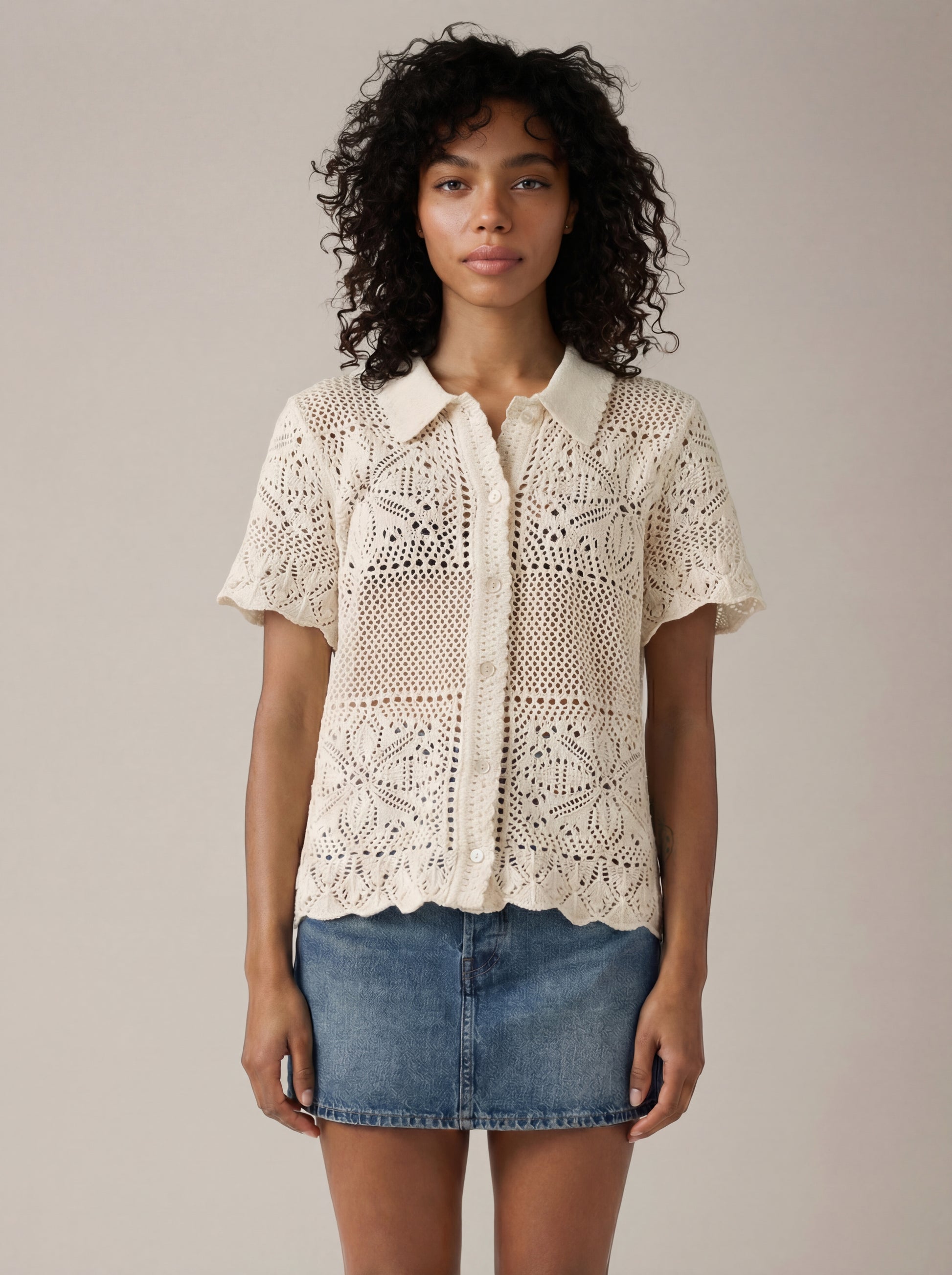 LEVI'S - Susanna Floral Crochet Shirt - 