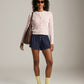 LOVEFINN - Cable Crewneck Cardigan - Ballet Pink