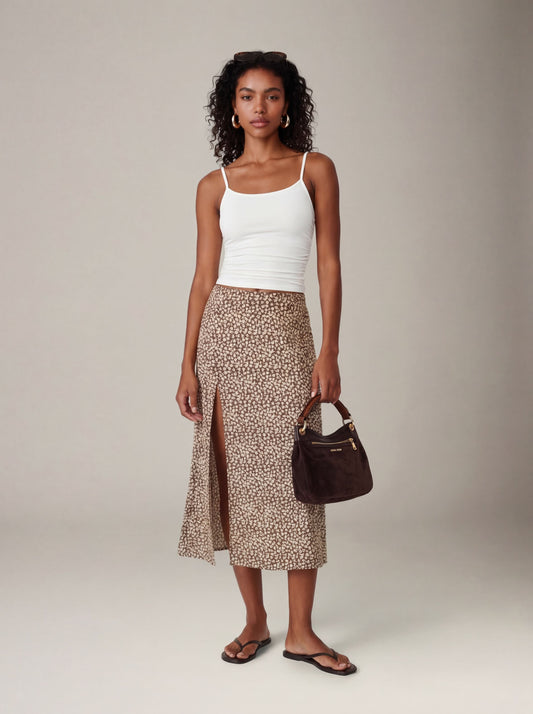 PROPAGANDA - Korane Printed High Slit Skirt - 