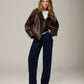 PIECES - Josie Faux Leather Biker Jacket - 