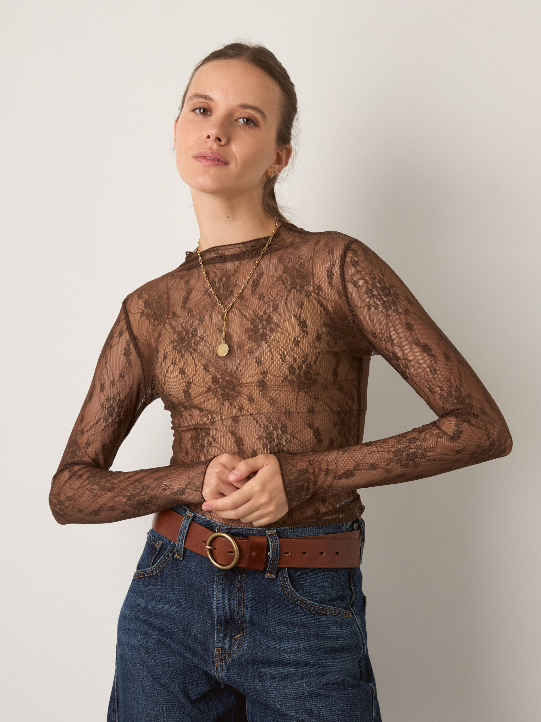 PROPAGANDA - Rachel Lace Mockneck Top - 