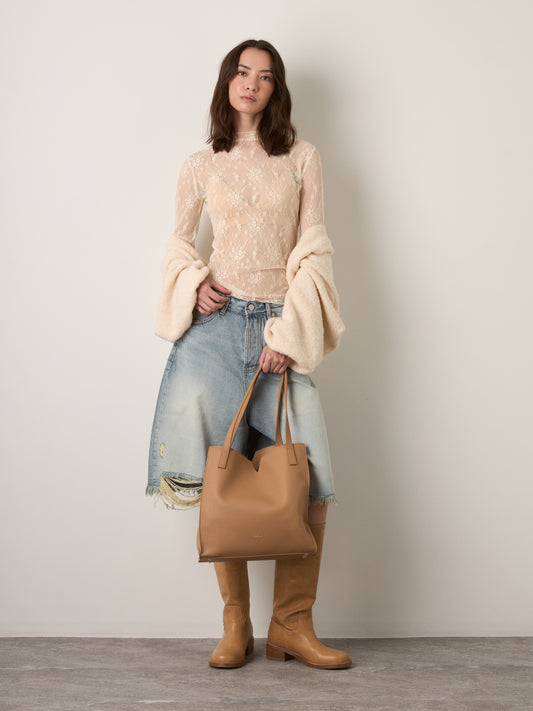 PROPAGANDA - Rachel Lace Mockneck Top - Creampuff