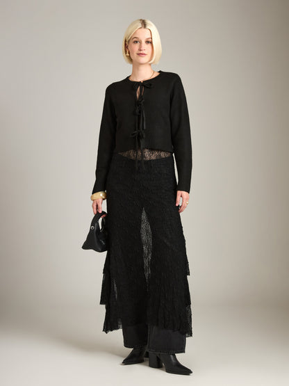 PROPAGANDA - Dhalia Tie Cardigan - Black