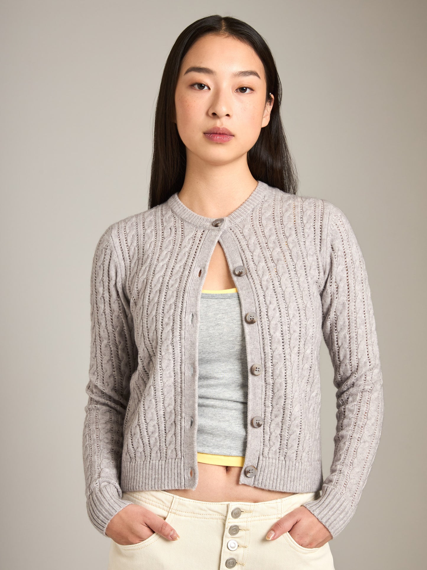 Yumi Pointelle Cardigan