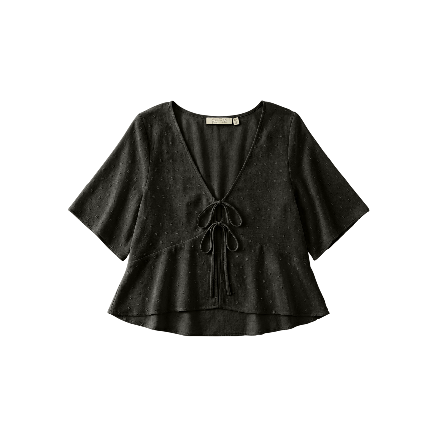 MONK & LOU - Margo Double Tie Blouse - Black