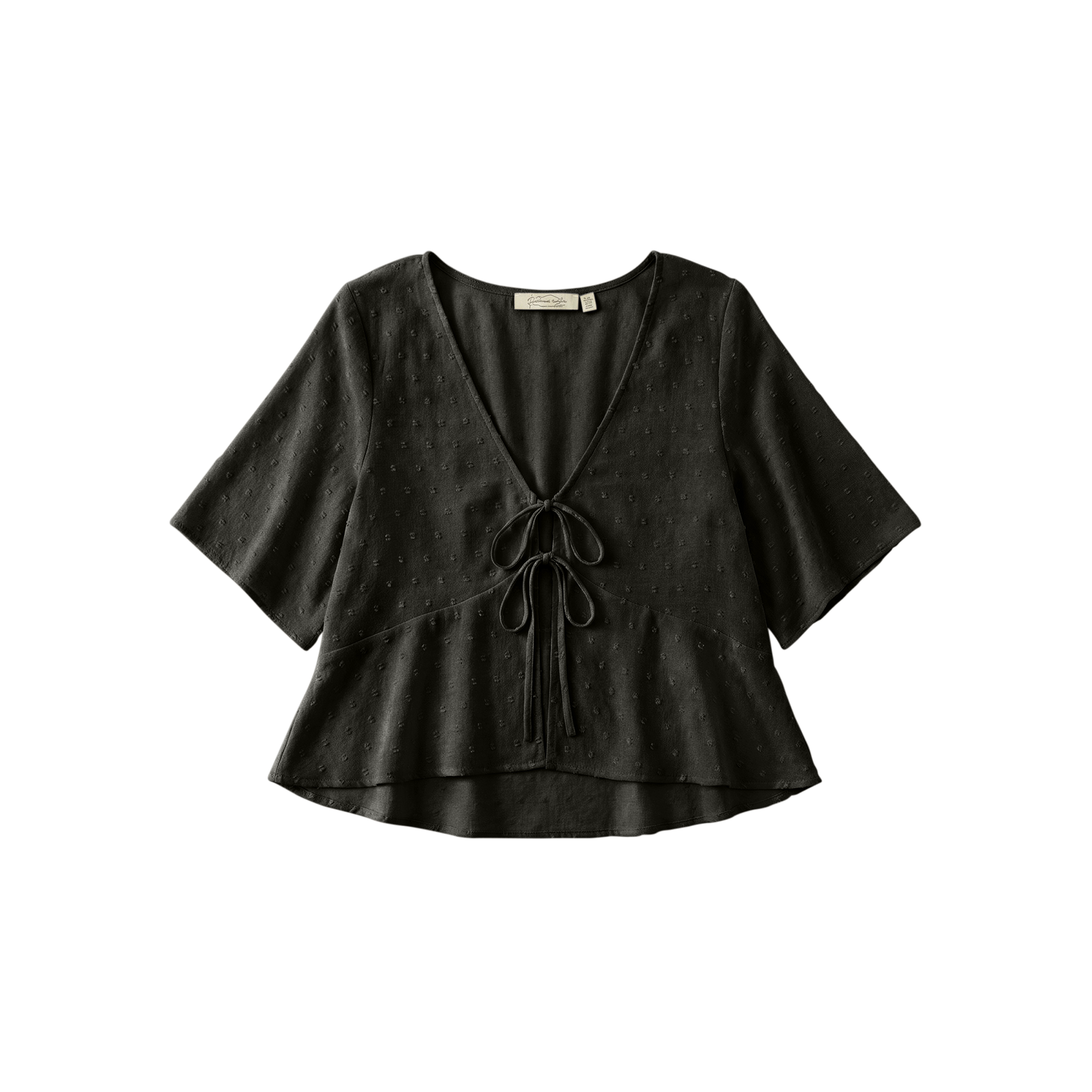 MONK & LOU - Margo Double Tie Blouse - Black