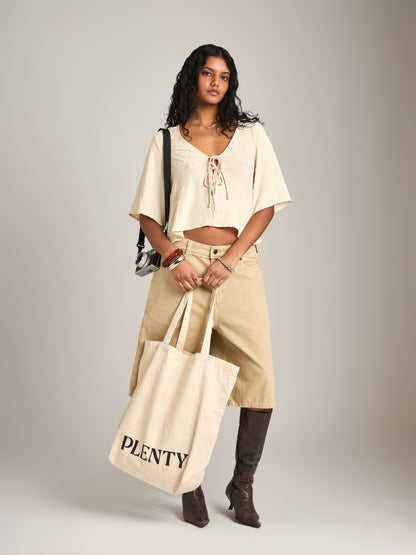 MONK & LOU - Margo Double Tie Blouse - Pale Yellow