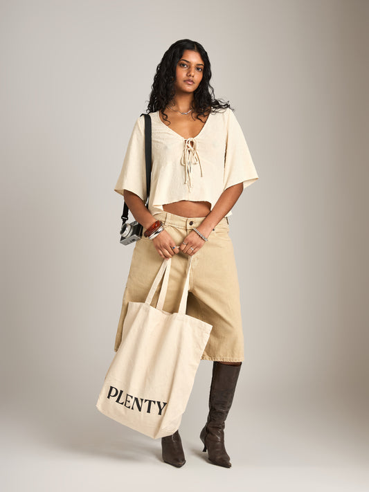 MONK & LOU - Margo Double Tie Blouse - Pale Yellow