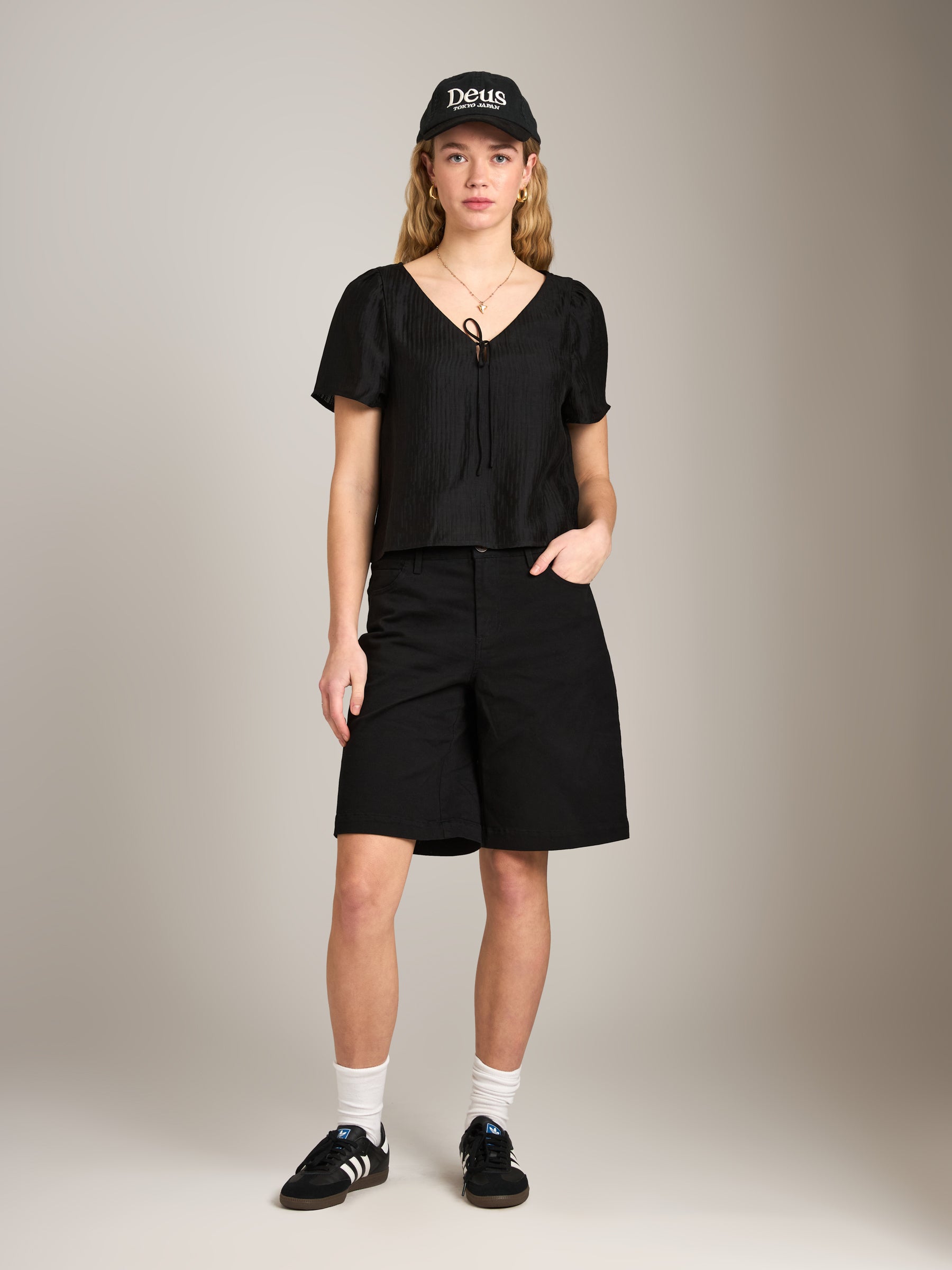 MONK & LOU - Keely Bermuda Shorts - Black