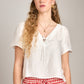 PROPAGANDA - Mello Tie Peephole Top - Vanilla White