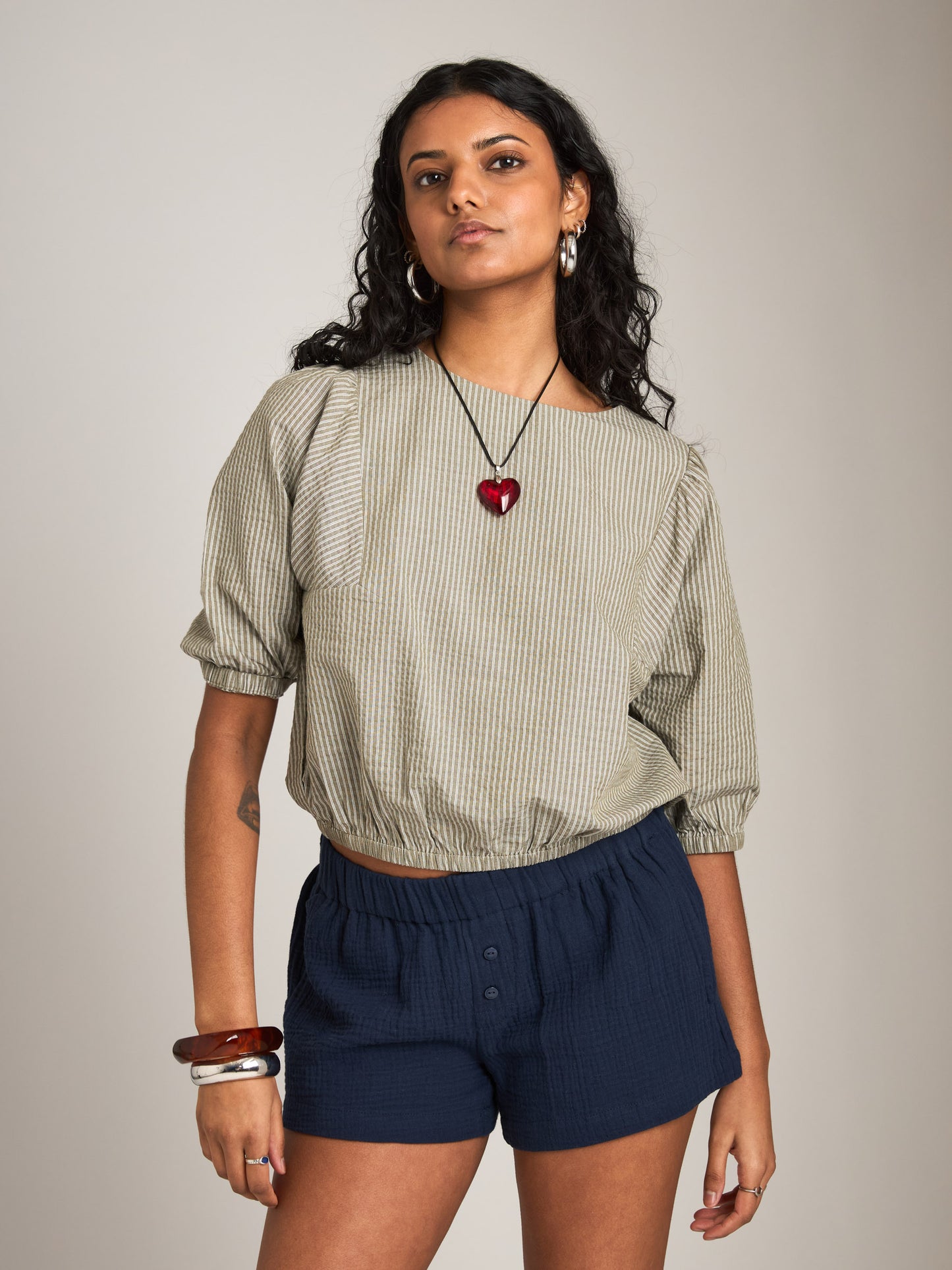 PROPAGANDA - Nellie Pinstripe Balloon Top - 