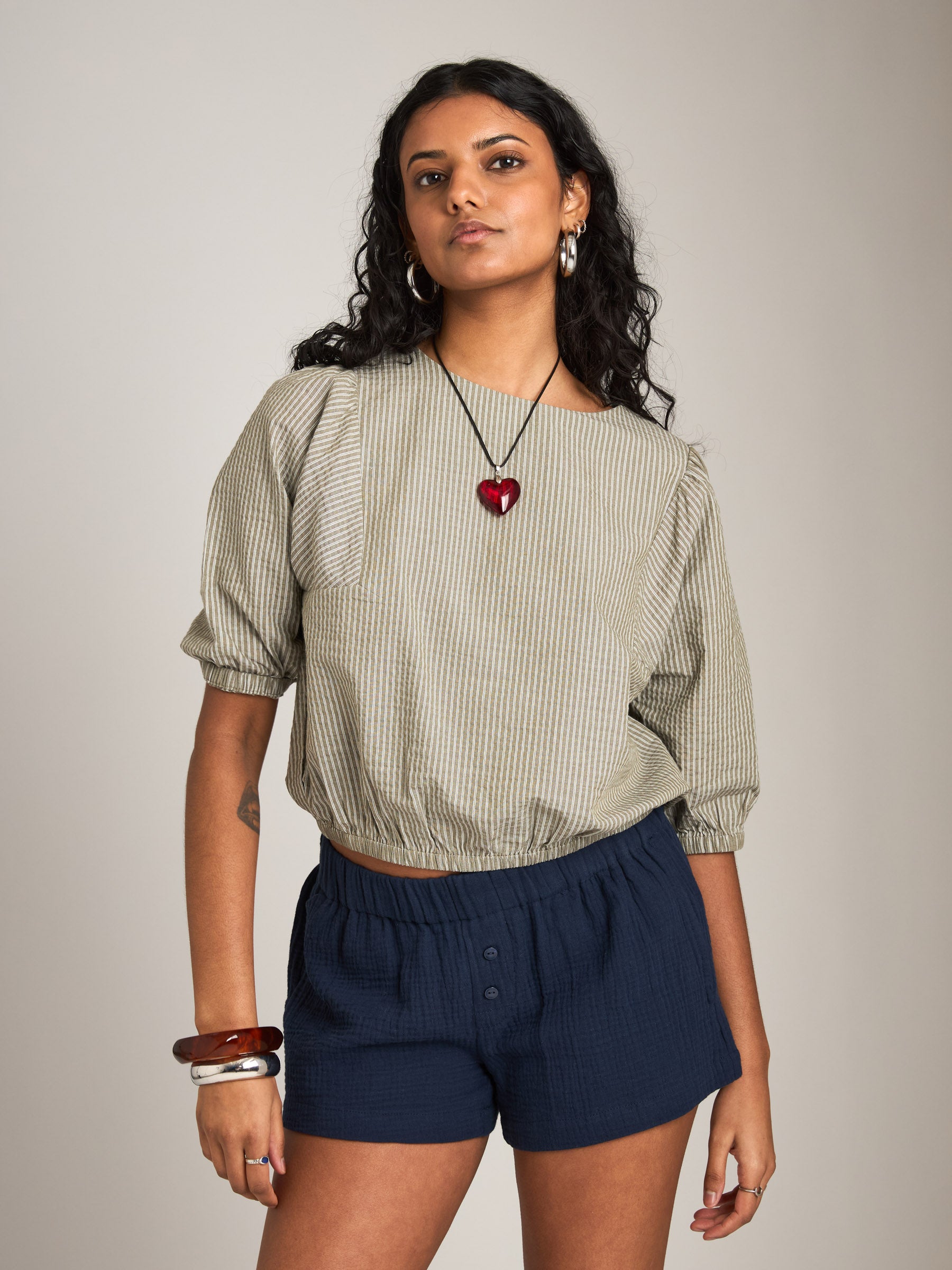 PROPAGANDA - Nellie Pinstripe Balloon Top - 