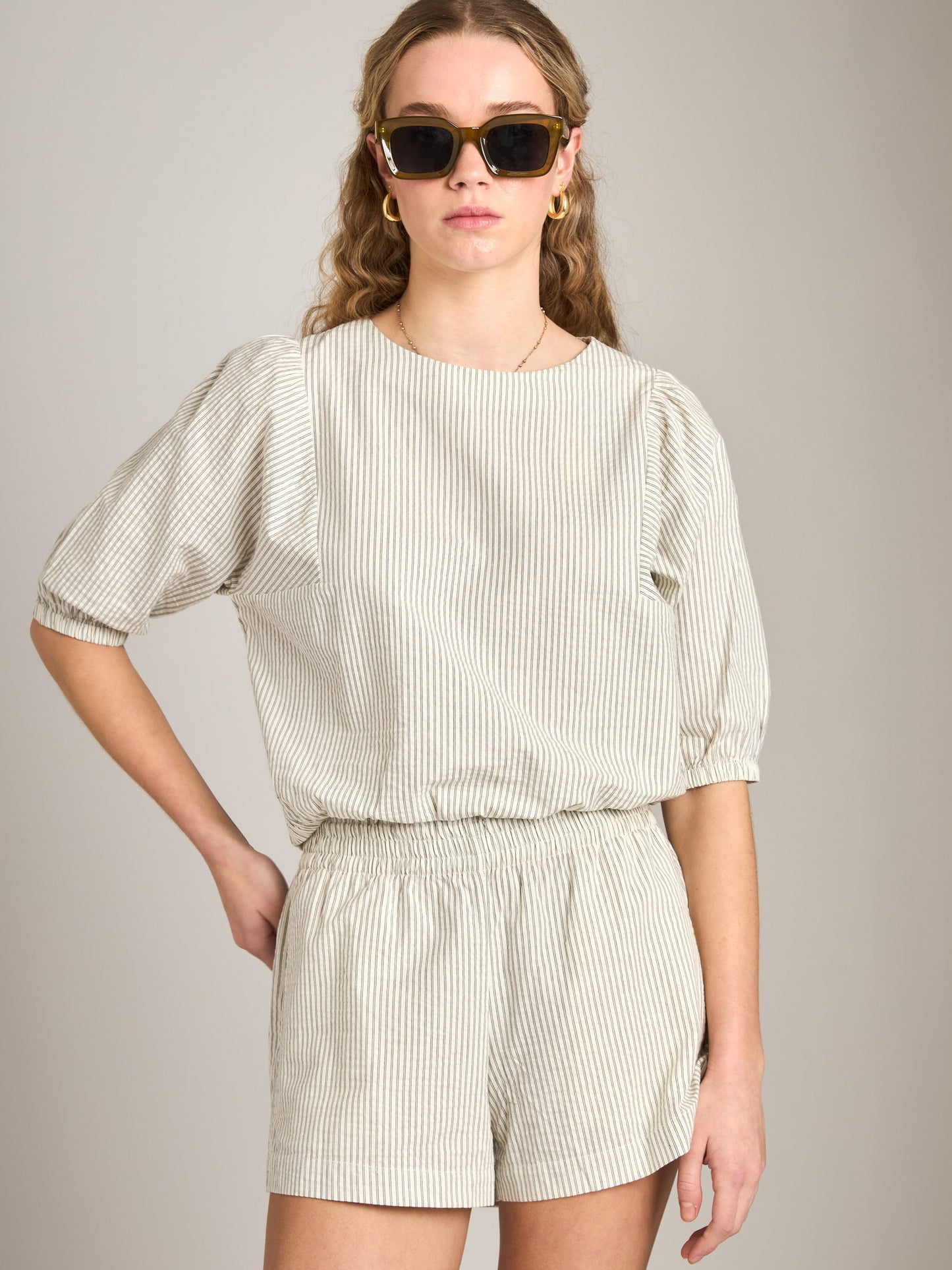 PROPAGANDA - Nellie Pinstripe Balloon Top - 