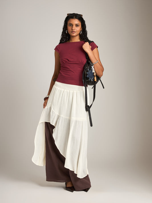 PROPAGANDA - Shelly Ruffle Maxi Skirt - White