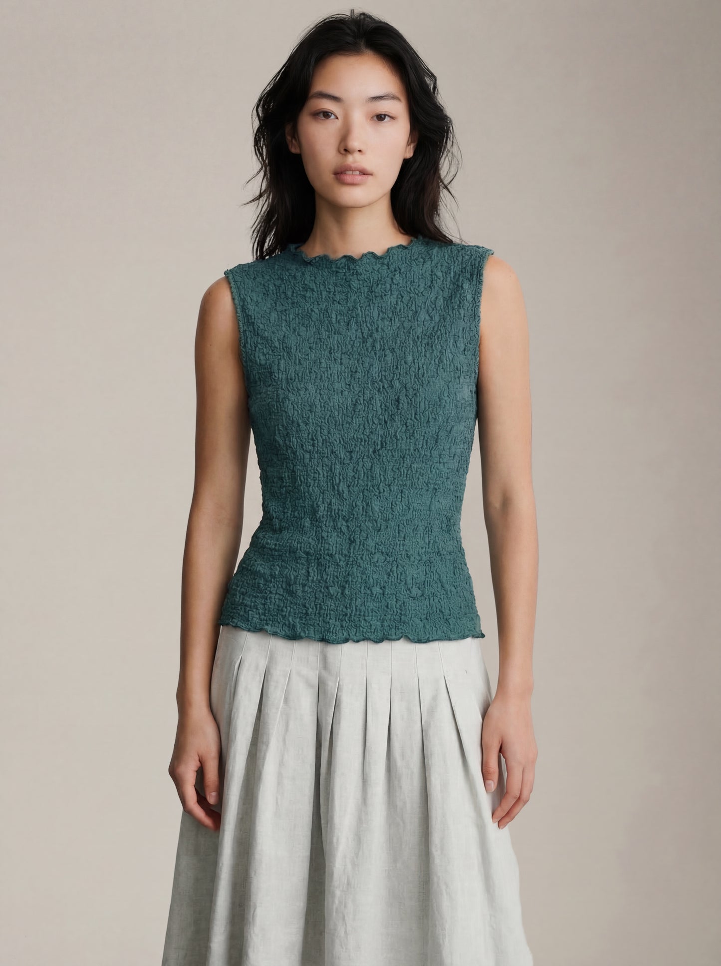MONK & LOU - Textured Cotton Teya Top - 
