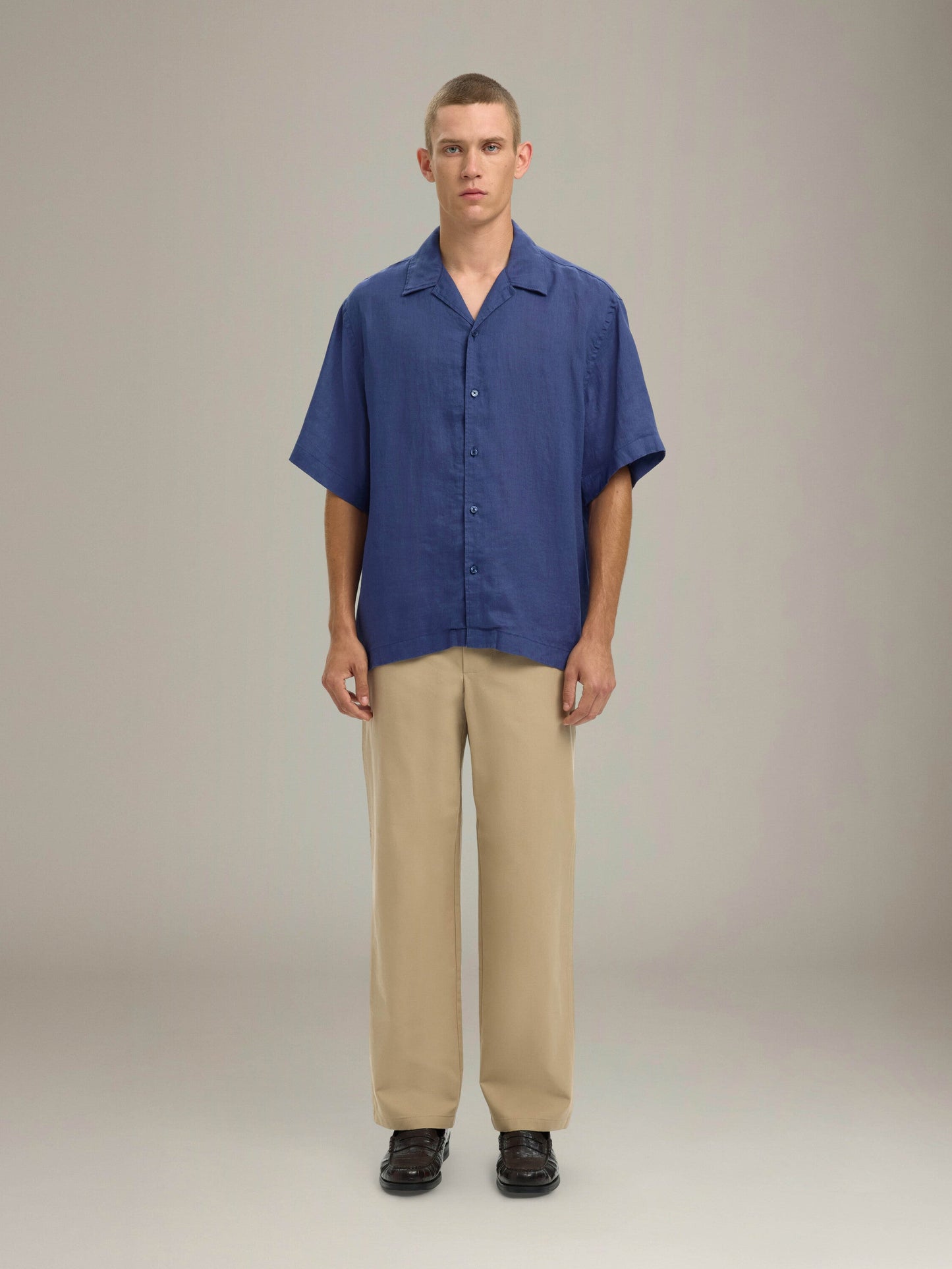 SELECTED - Kylian Relaxed Linen Shortsleeve Shirt - Oceana