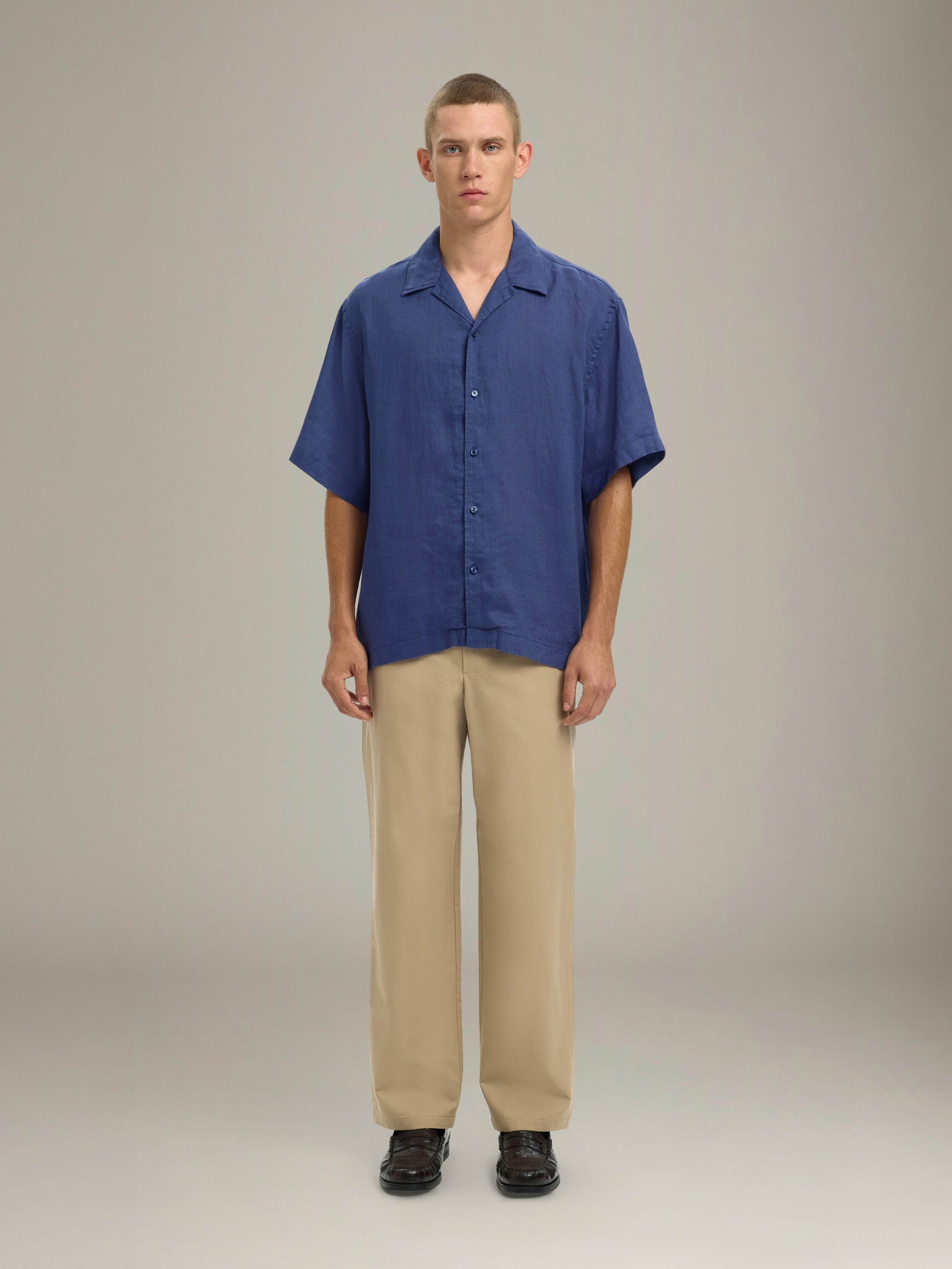 SELECTED - Kylian Relaxed Linen Shortsleeve Shirt - Oceana