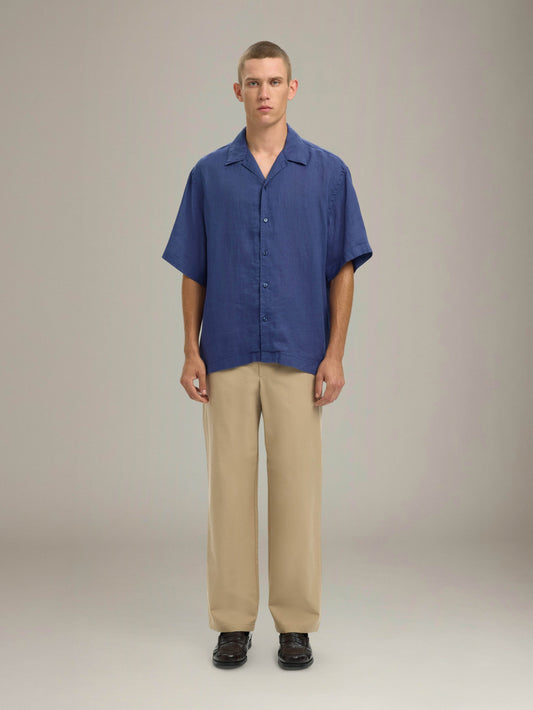 SELECTED - Kylian Relaxed Linen Shortsleeve Shirt - Oceana